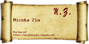 Micska Zia névjegykártya